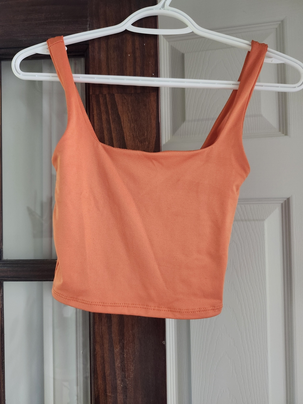 Orange Square Neck Crop Top - Women